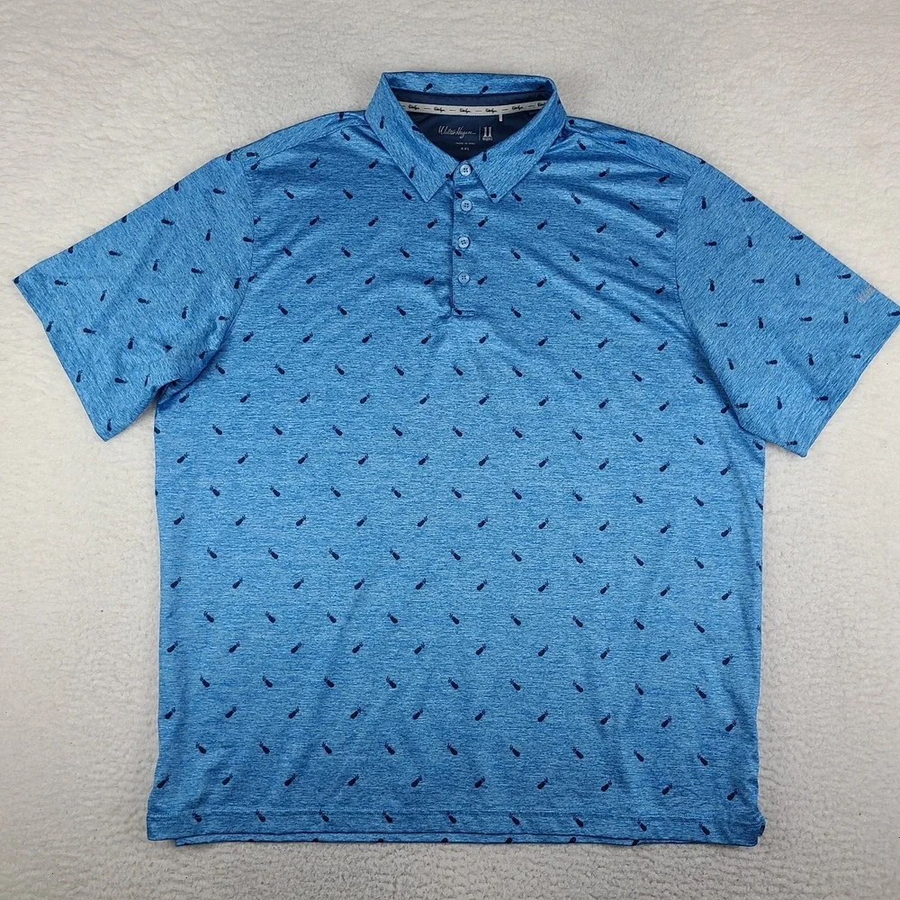 Walter Hagen Polo Shirt Mens 2XL XXL Blue Performance Majors 11 Golf